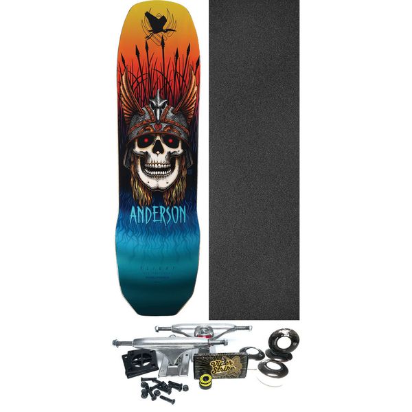 Powell Peralta Andy Anderson Heron Skull FLIGHT Skateboard Deck - 8.45" x 31.8" - Complete Skateboard Bundle